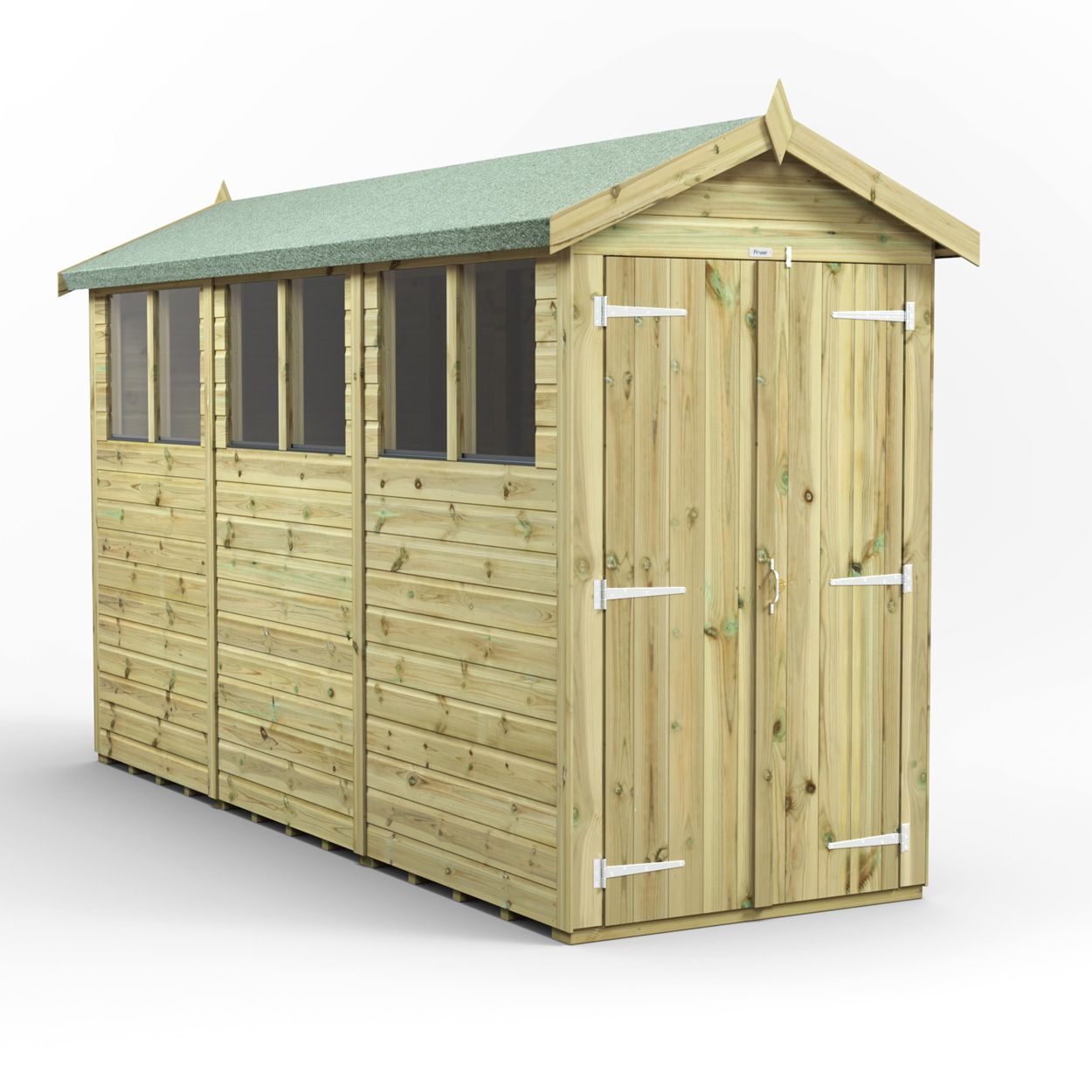 Powersheds Prem Apex GDN Shed 12ftx4ft DD