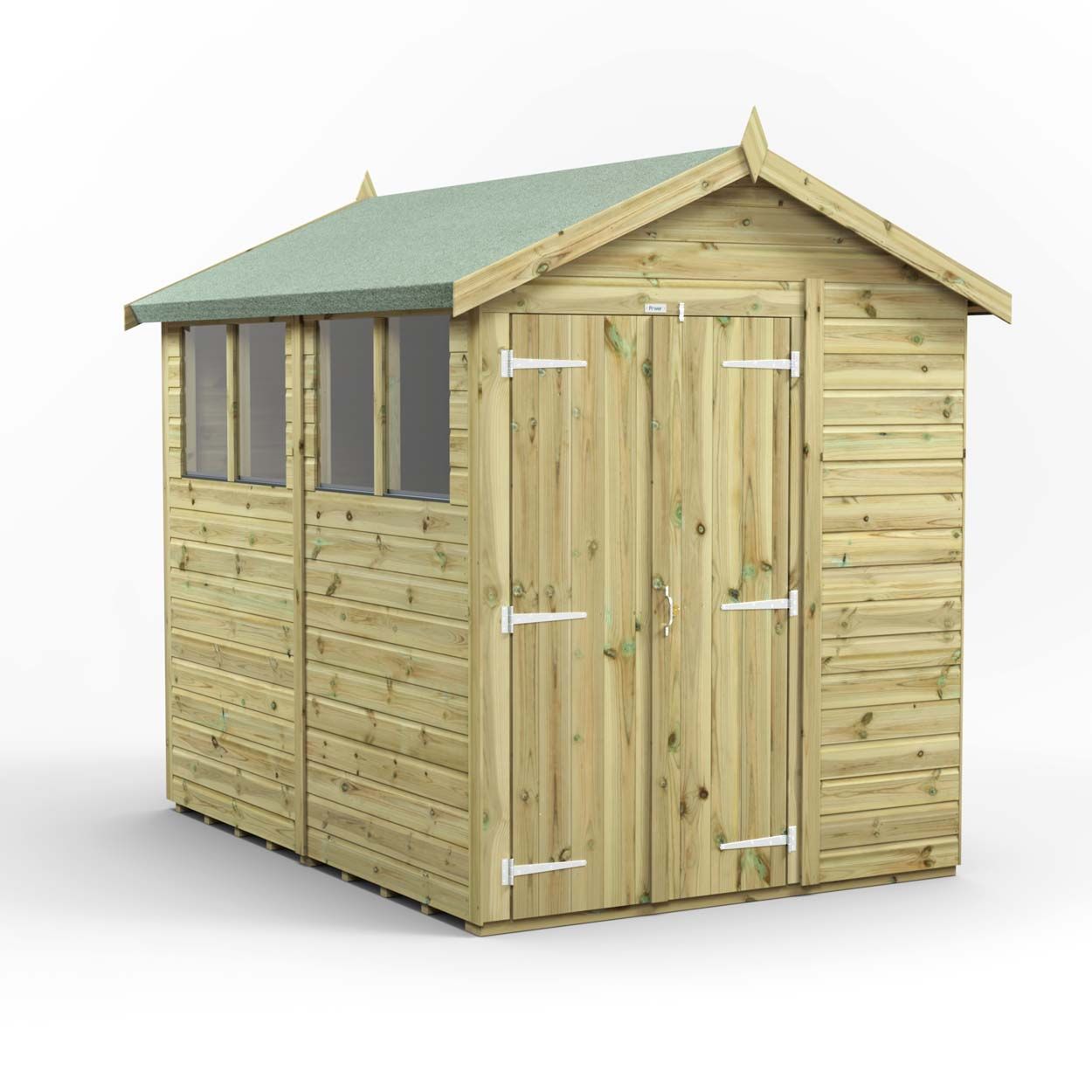 Powersheds Prem Apex GDN Shed 8ftx6ft DD