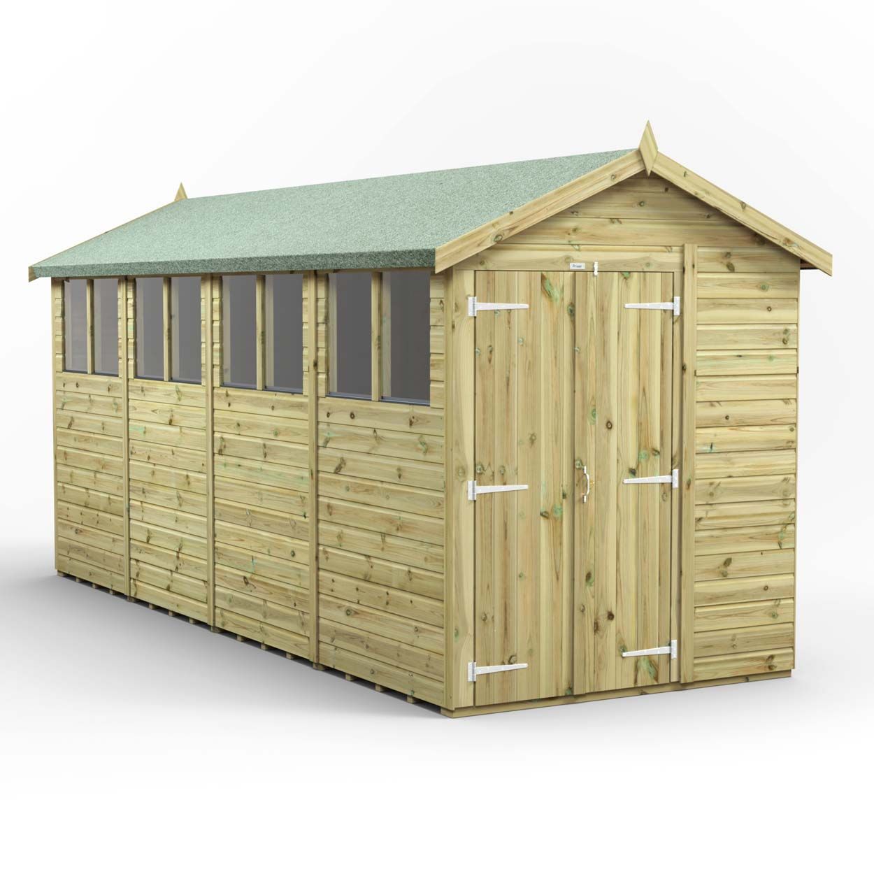 Powersheds Prem Apex GDN Shed 16ftx6ft DD