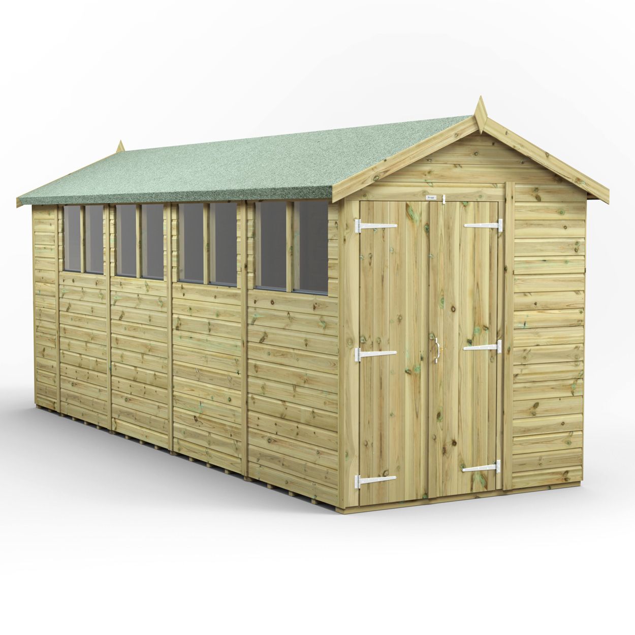 Powersheds Prem Apex GDN Shed 18ftx6ft DD