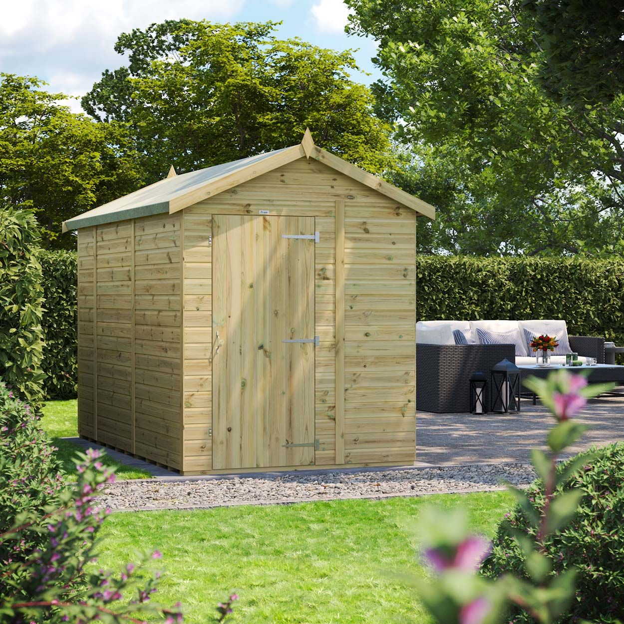Powersheds Prem Apex GDN Shed 10ftx6ft Wndless