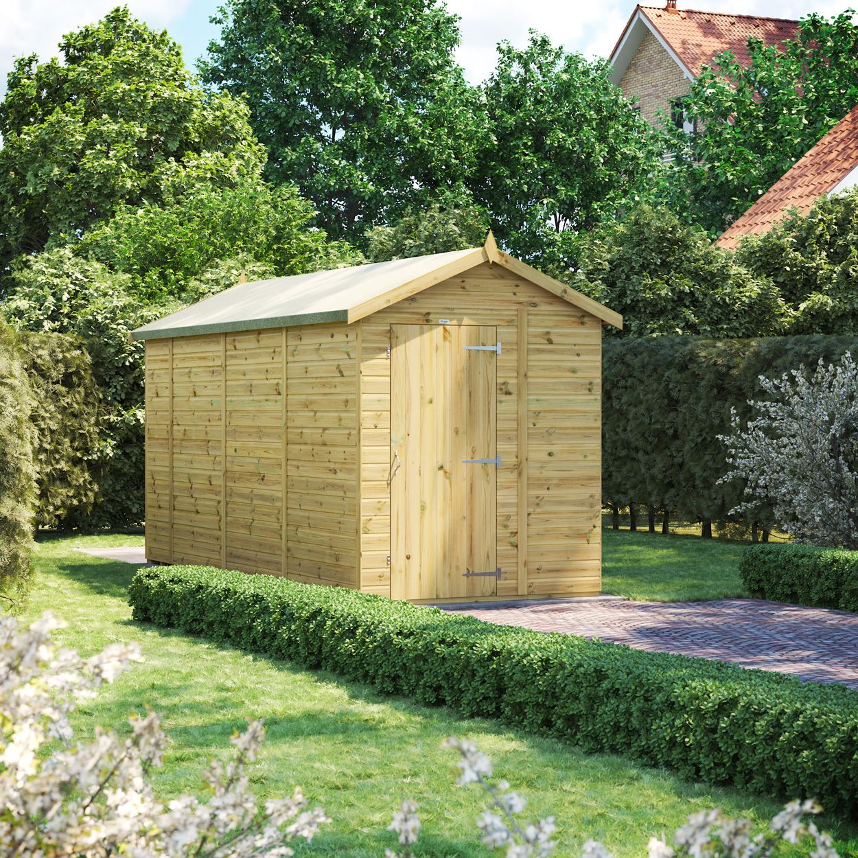 Powersheds Prem Apex GDN Shed 14ftx6ft Wndless