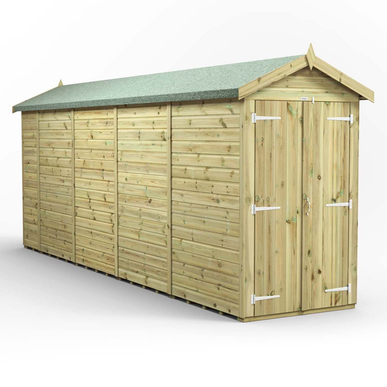 Powersheds Prem Apex GDN Shed 18ftx4ft Wndless DD