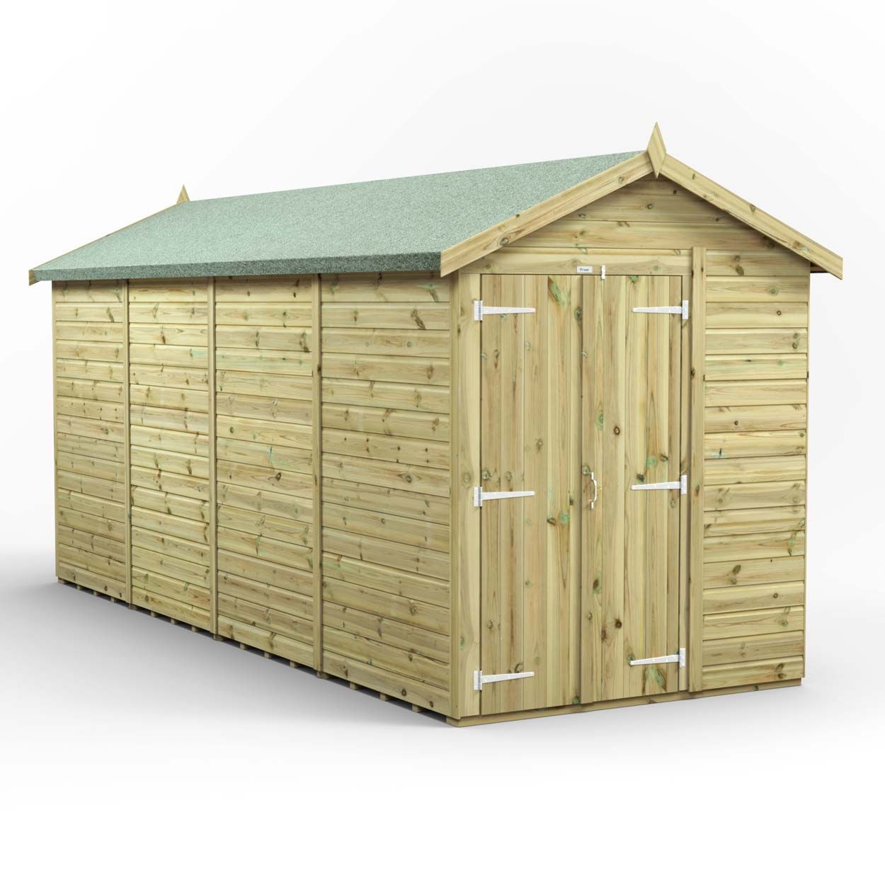 Powersheds Prem Apex GDN Shed 16ftx6ft Wndless DD