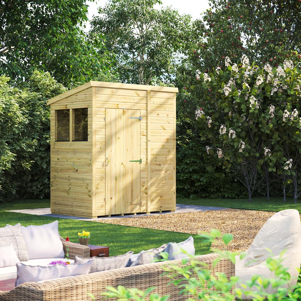 Powersheds Prem Pent GDN Shed 6ftx4ft