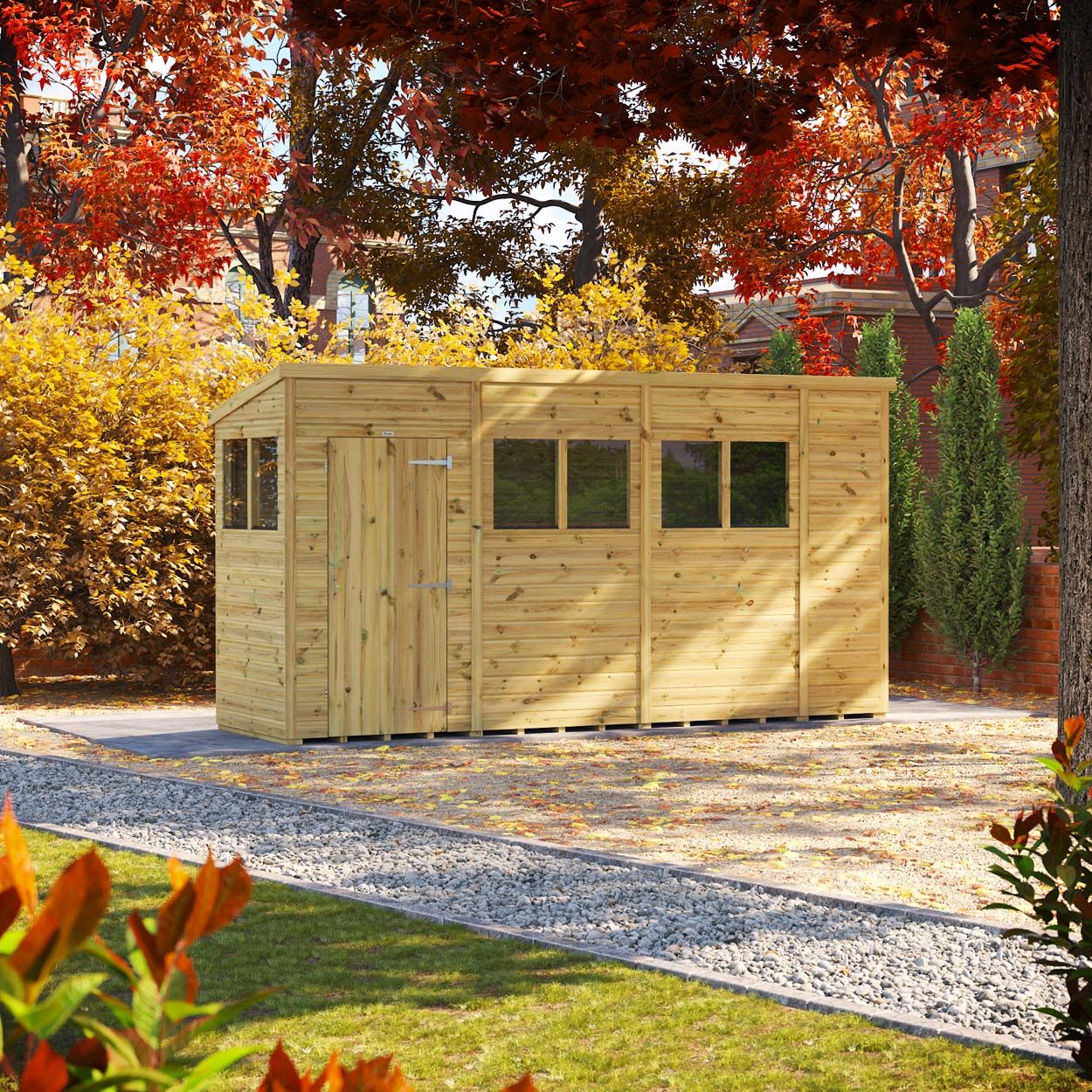 Powersheds Prem Pent GDN Shed 14ftx4ft