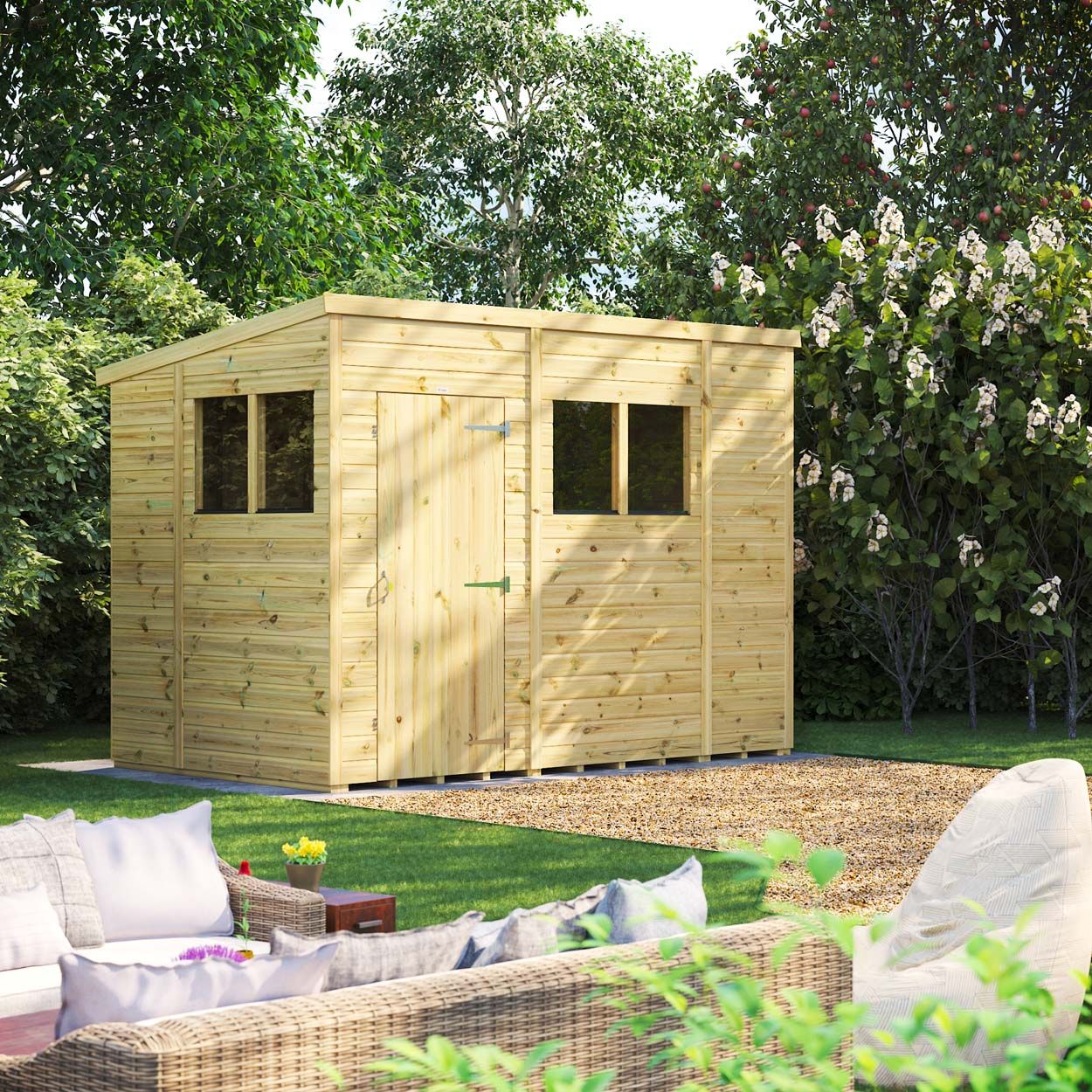 Powersheds Prem Pent GDN Shed 10ftx6ft