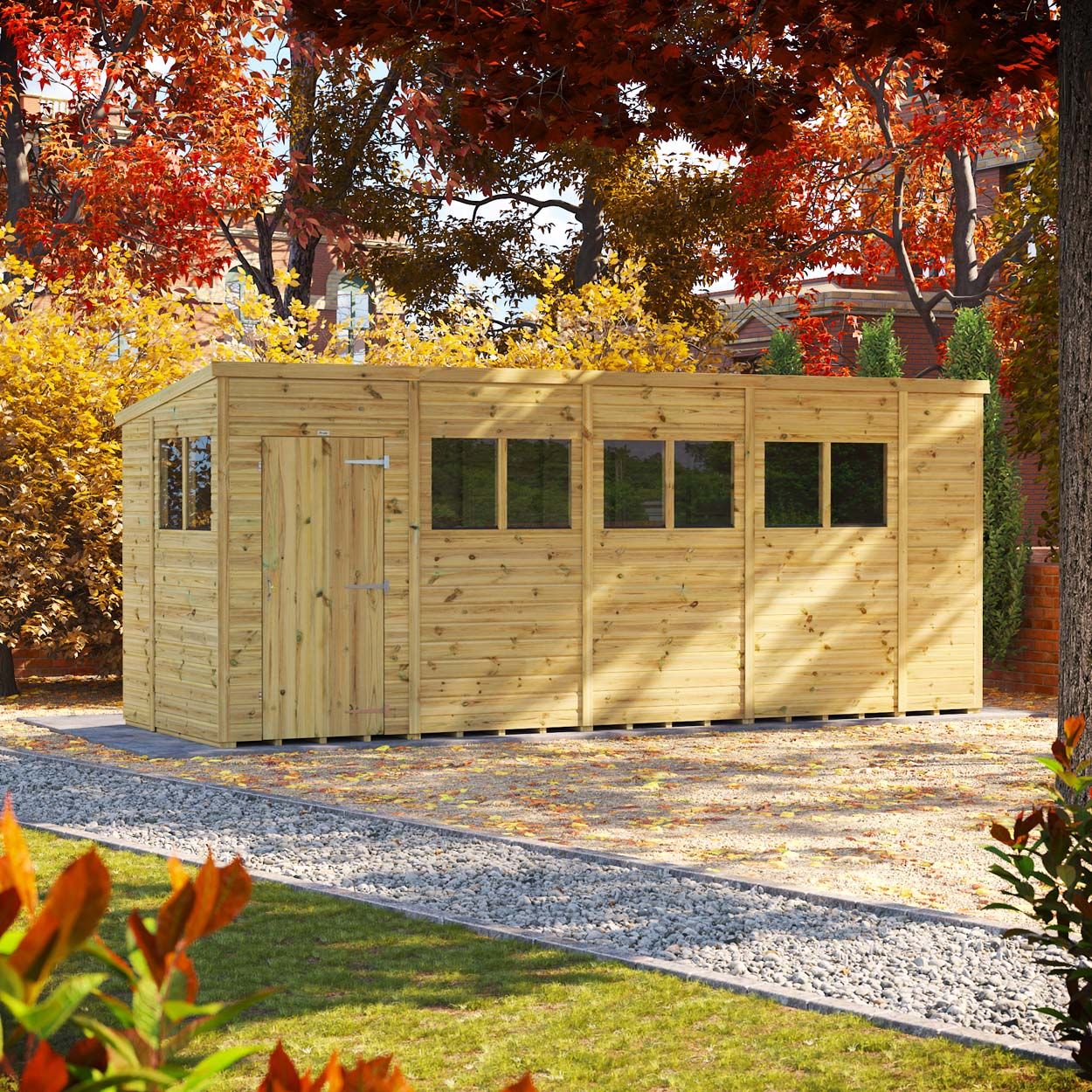 Powersheds Prem Pent GDN Shed 18ftx6ft