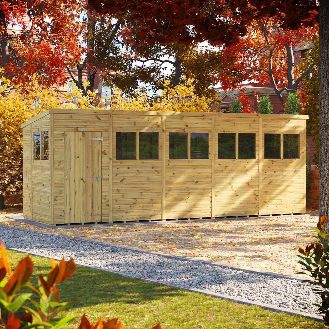 Powersheds Prem Pent GDN Shed 20ftx6ft