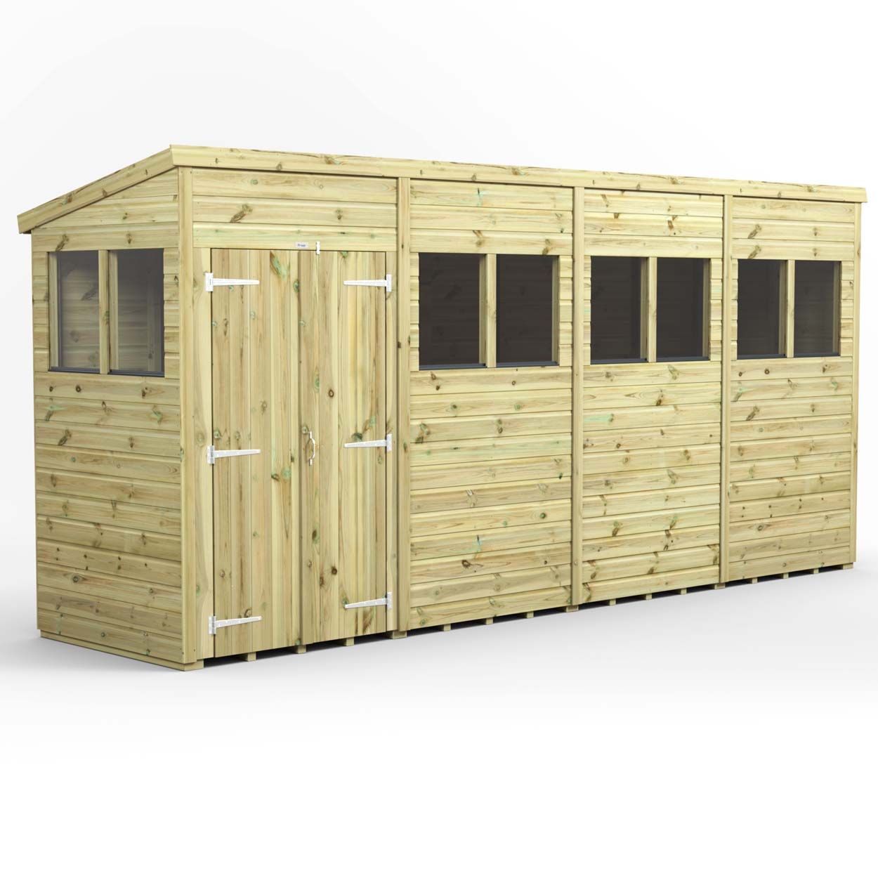 Powersheds Prem Pent GDN Shed 16ftx4ft DD