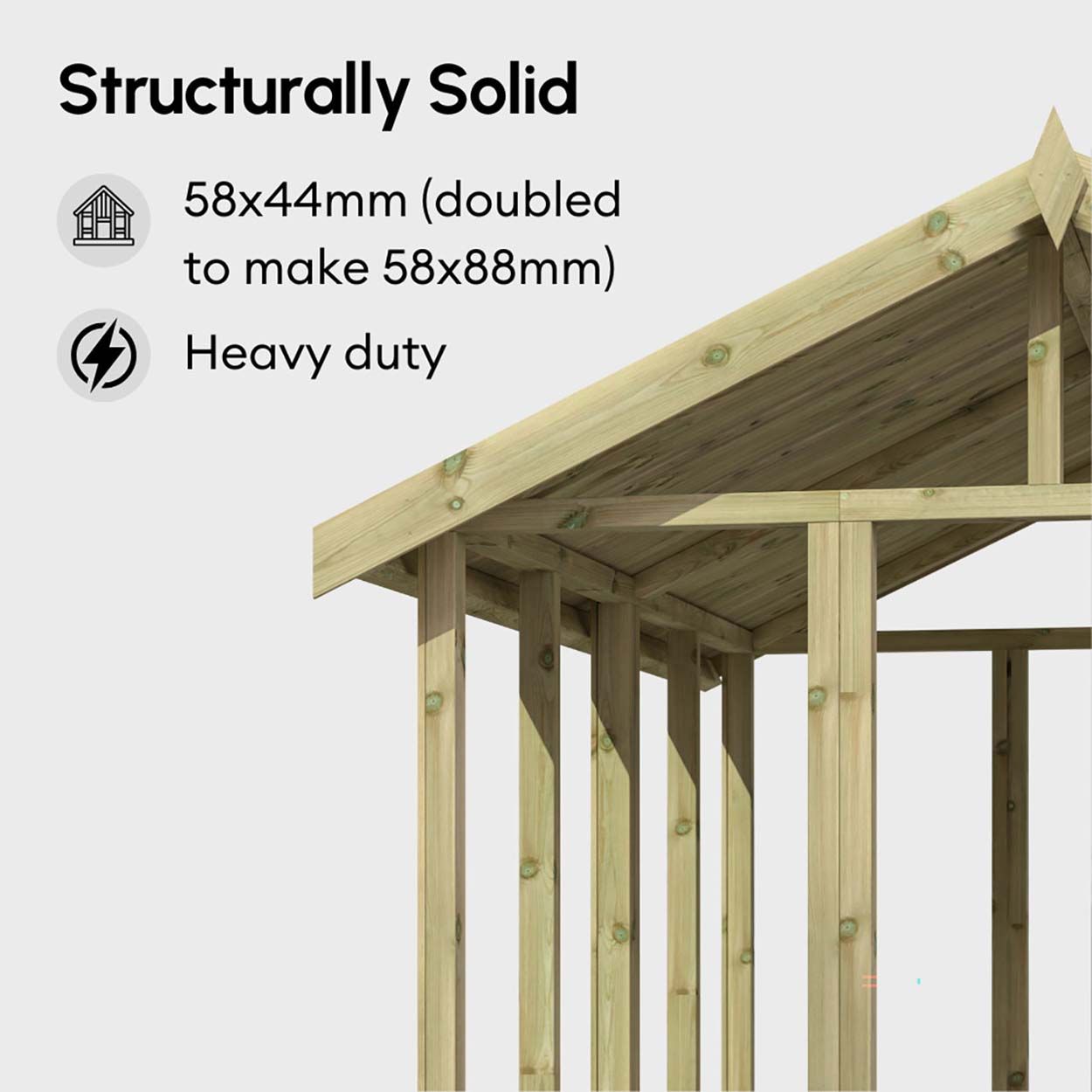 Powersheds Prem Pent GDN Shed 16ftx4ft DD