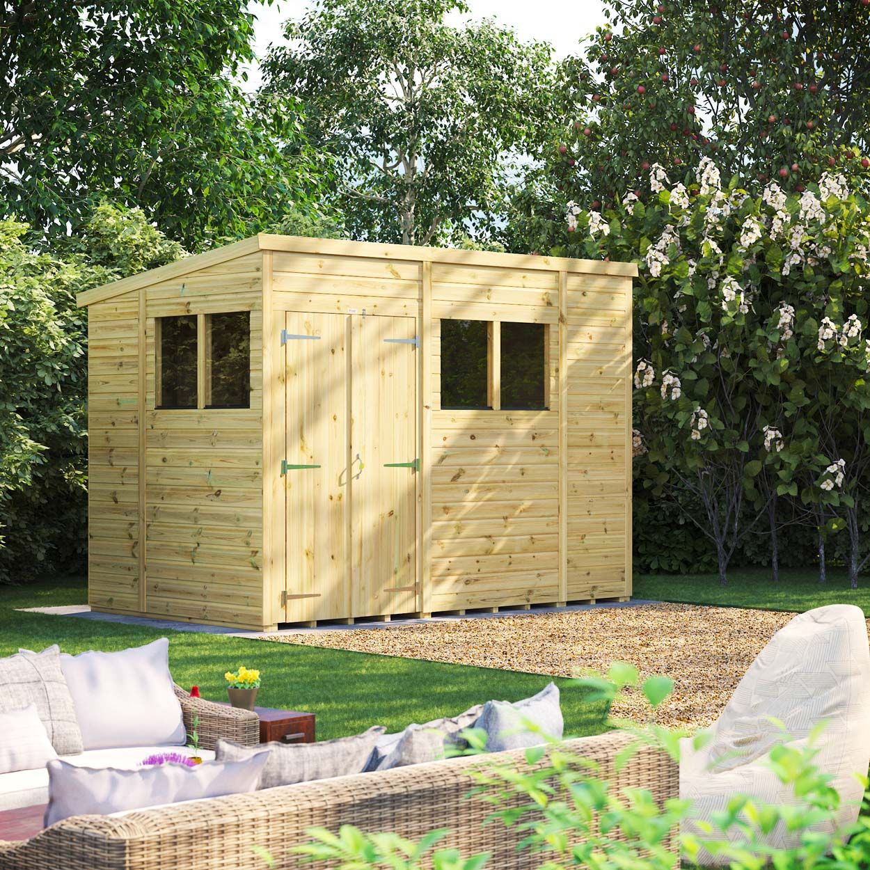 Powersheds Prem Pent GDN Shed 10ftx6ft DD