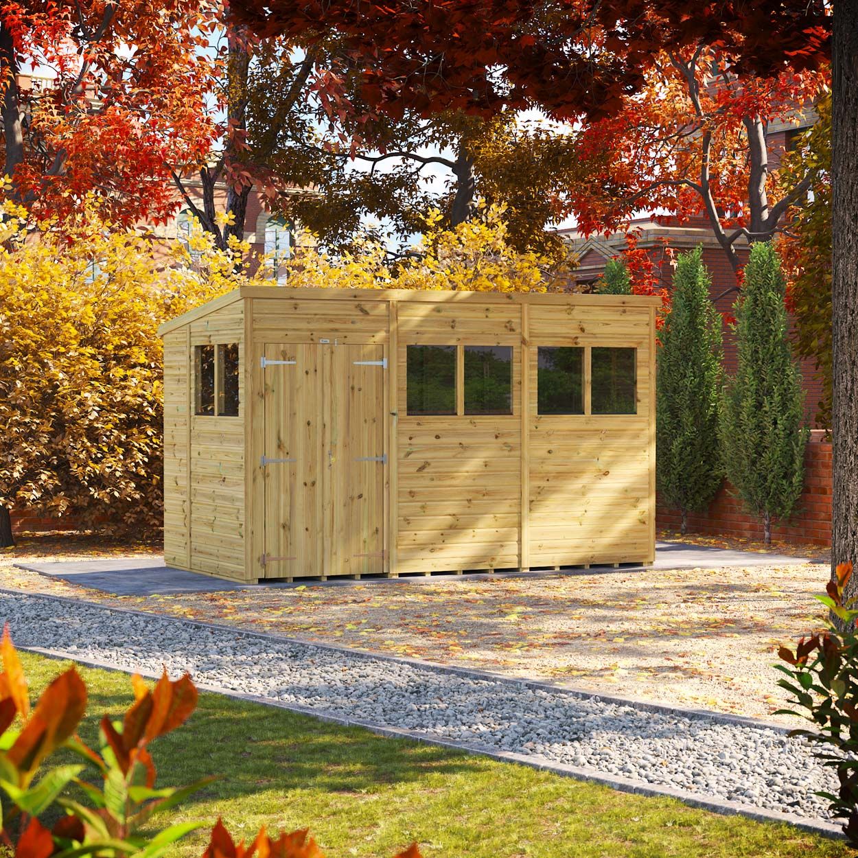 Powersheds Prem Pent GDN Shed 12ftx6ft DD