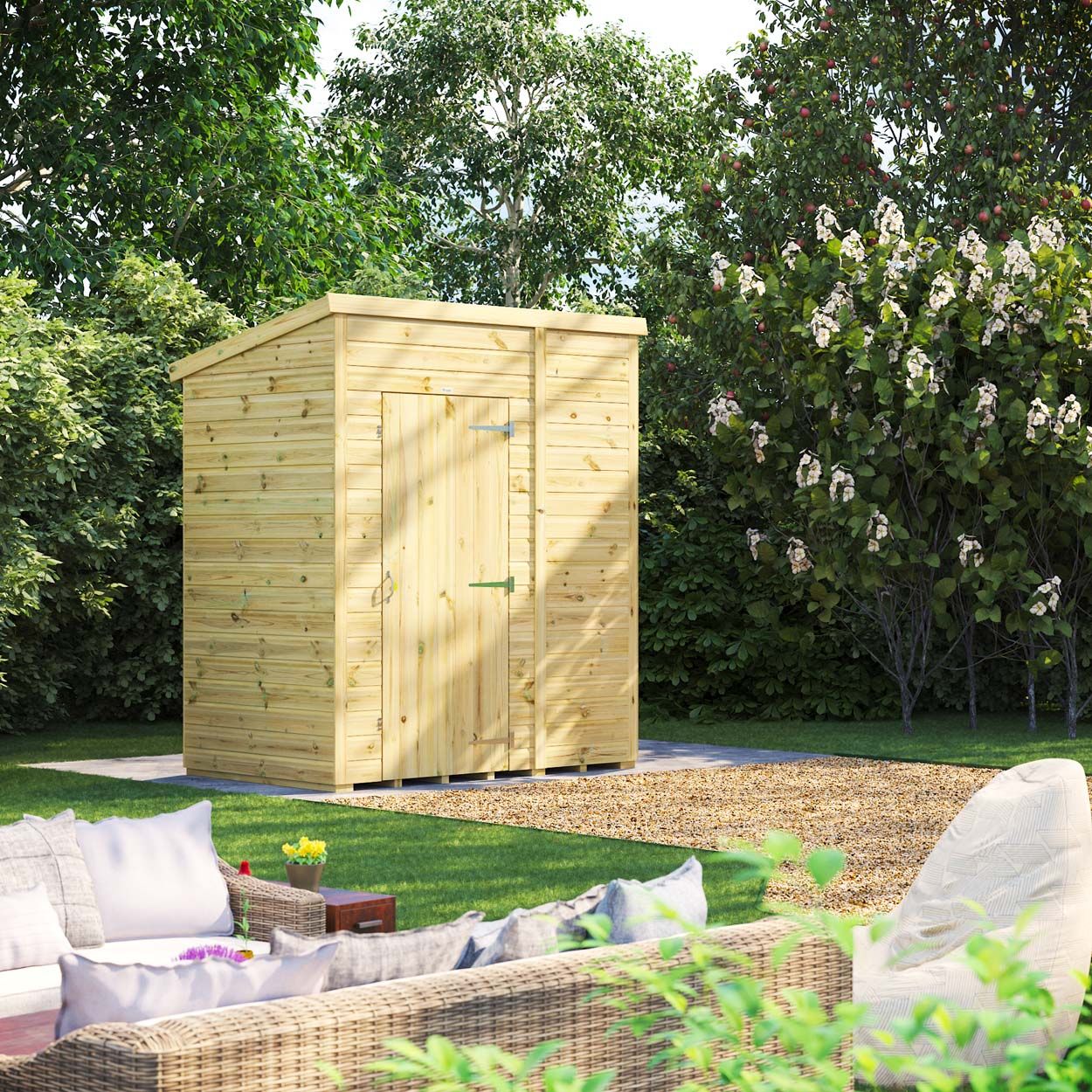 Powersheds Prem Pent GDN Shed 6ftx4ft Wndless