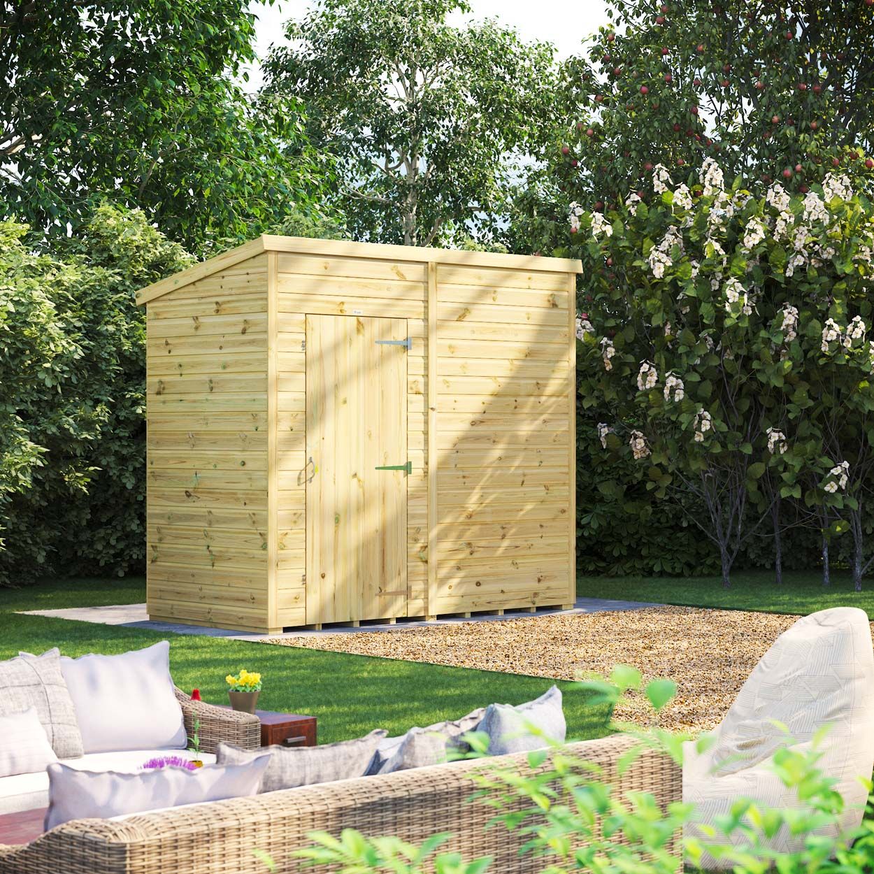 Powersheds Prem Pent GDN Shed 8ftx4ft Wndless