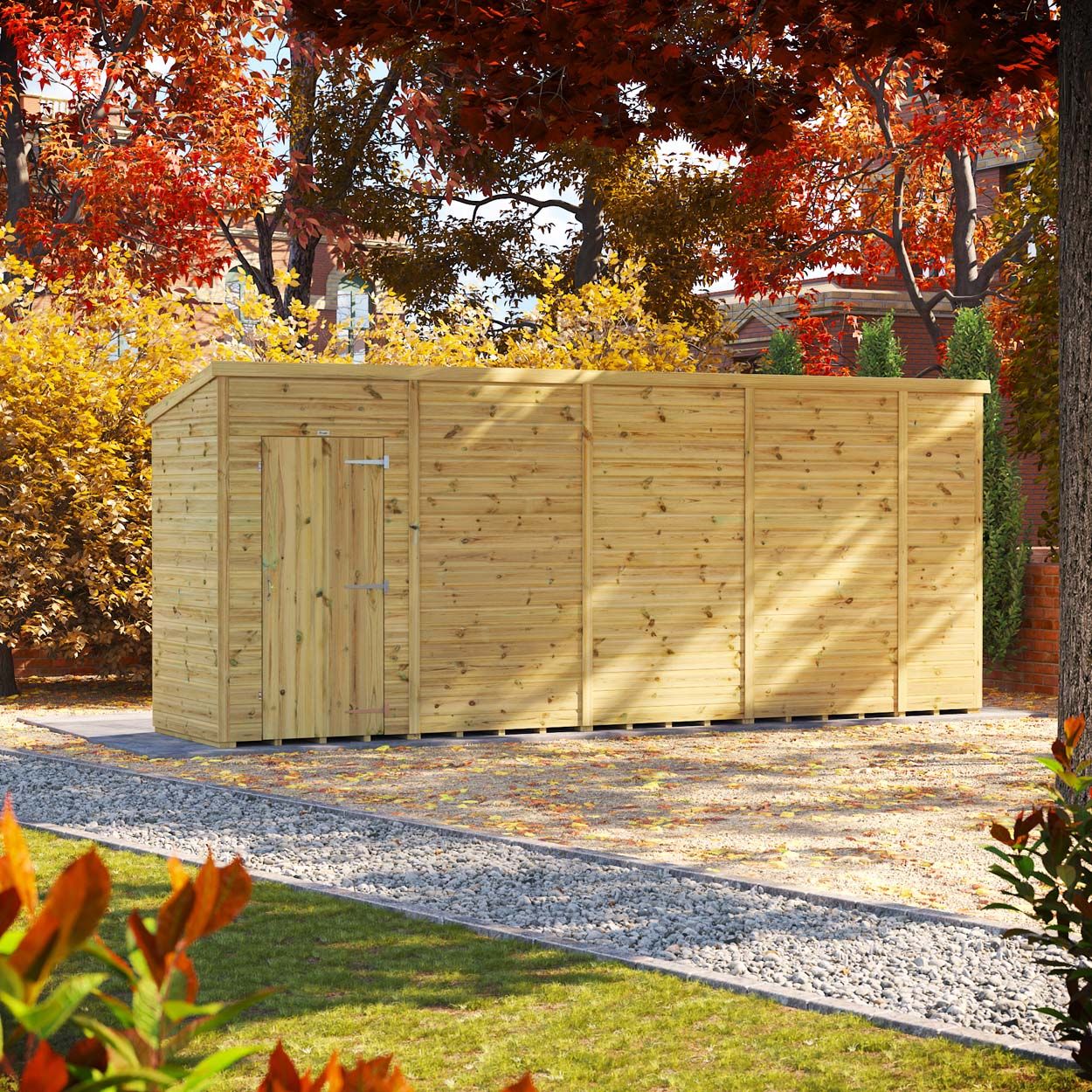 Powersheds Prem Pent GDN Shed 18ftx4ft Wndless