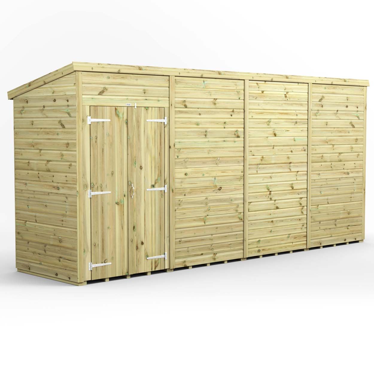 Powersheds Prem Pent GDN Shed 16ftx4ft Wndless DD