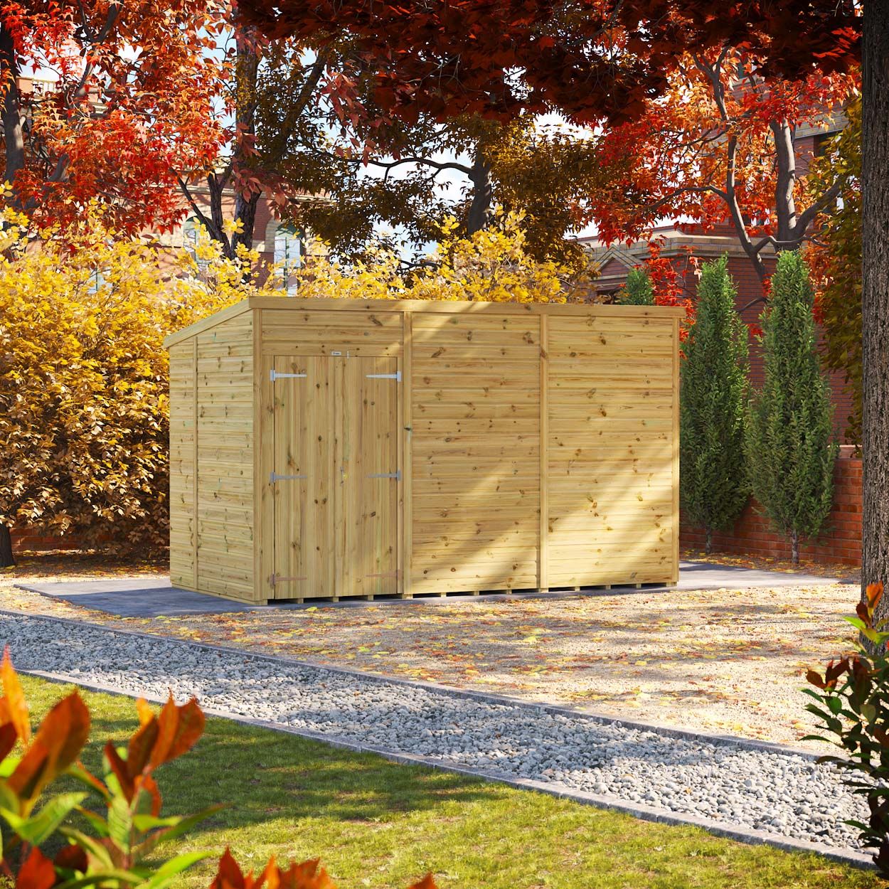 Powersheds Prem Pent GDN Shed 12ftx6ft Wndless DD