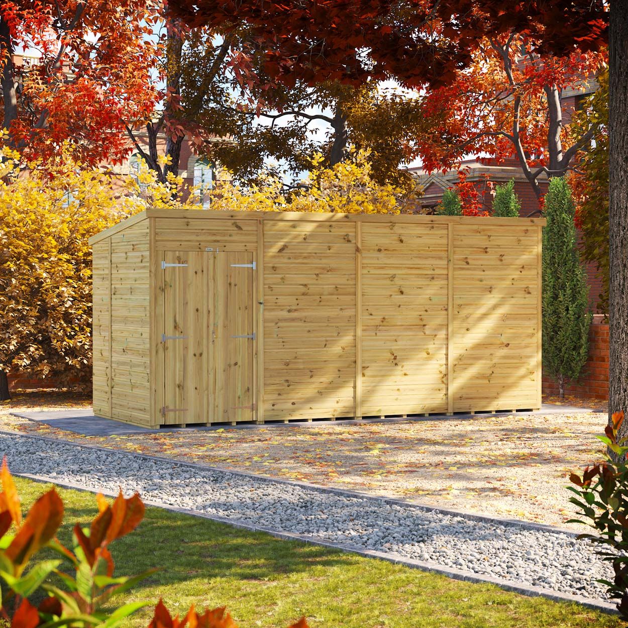 Powersheds Prem Pent GDN Shed 16ftx6ft Wndless DD