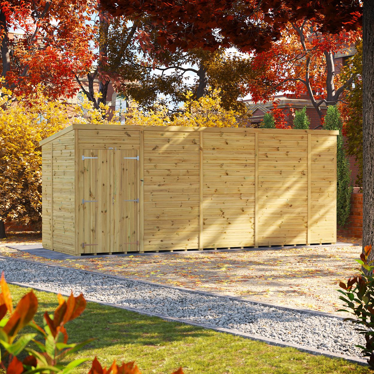 Powersheds Prem Pent GDN Shed 18ftx6ft Wndless DD