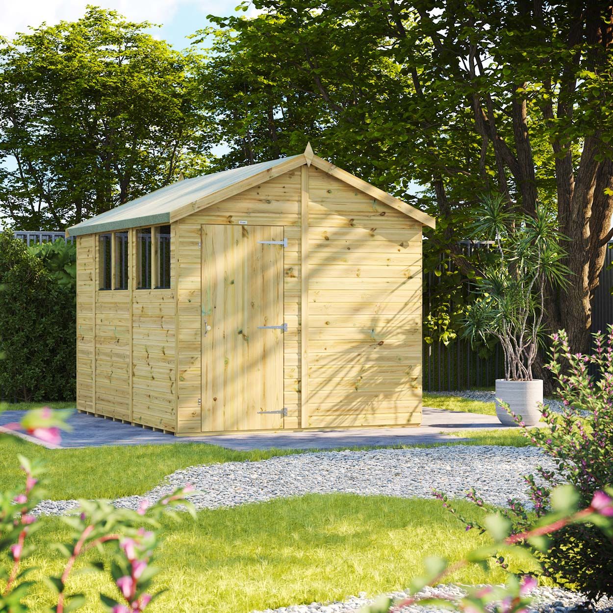 Powersheds Prem Apex GDN Shed 10ftx8ft