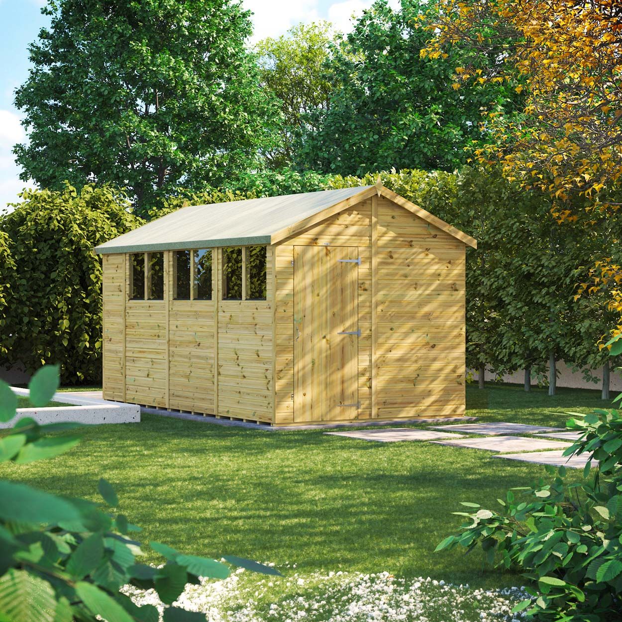 Powersheds Prem Apex GDN Shed 14ftx8ft