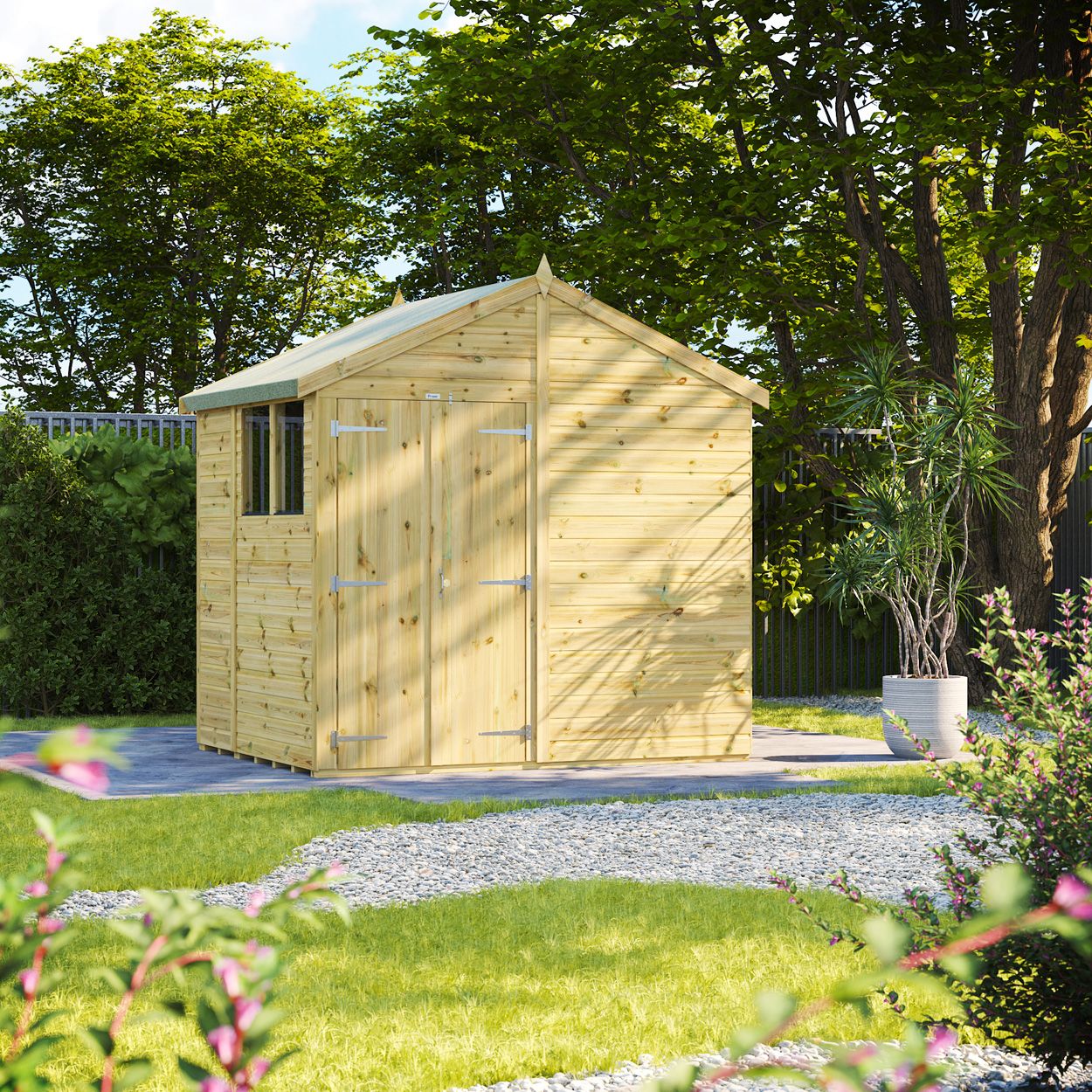 Powersheds Prem Apex GDN Shed 6ftx8ft DD