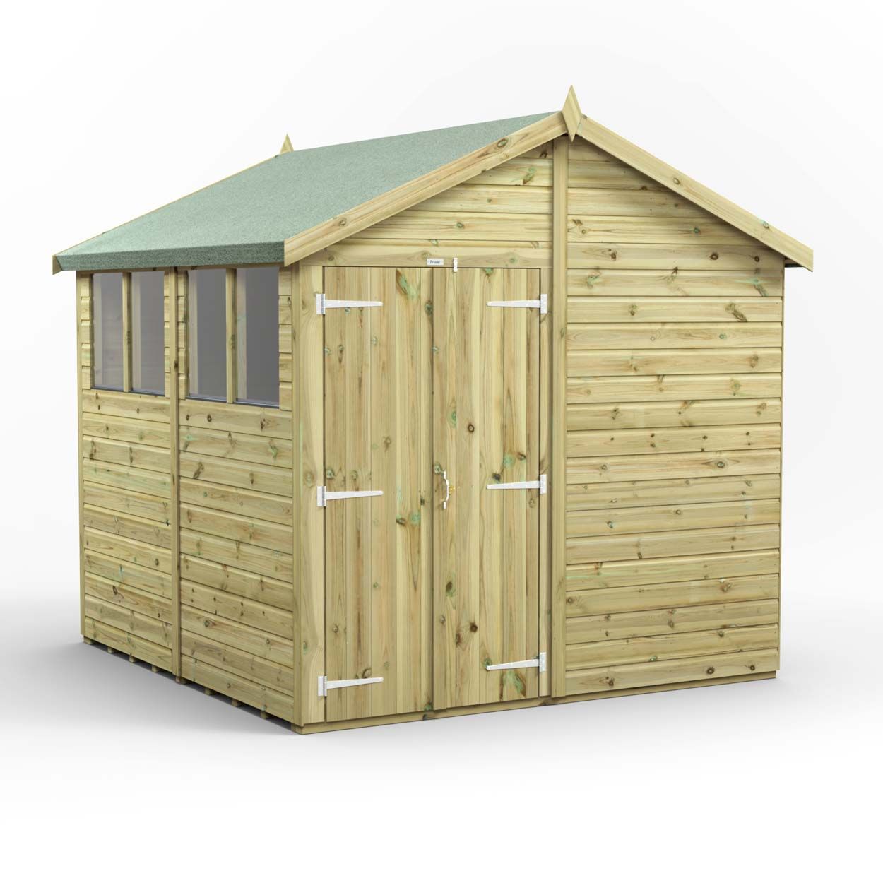 Powersheds Prem Apex GDN Shed 8ftx8ft DD