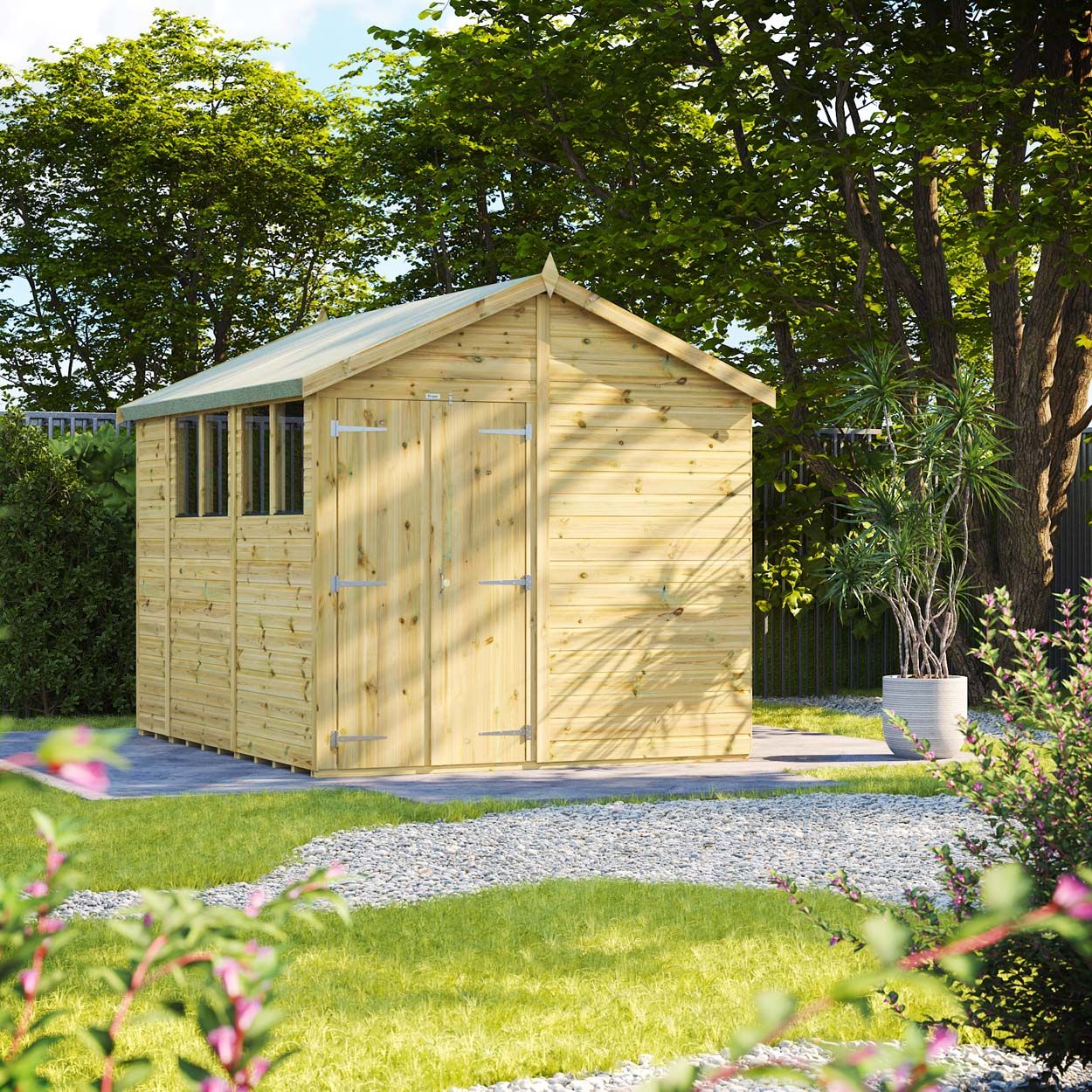 Powersheds Prem Apex GDN Shed 10ftx8ft DD