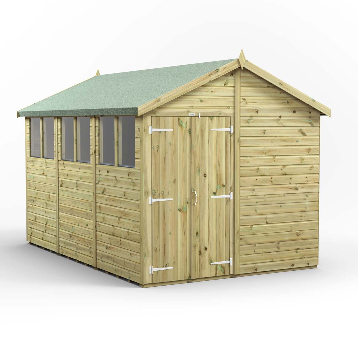 Powersheds Prem Apex GDN Shed 12ftx8ft DD
