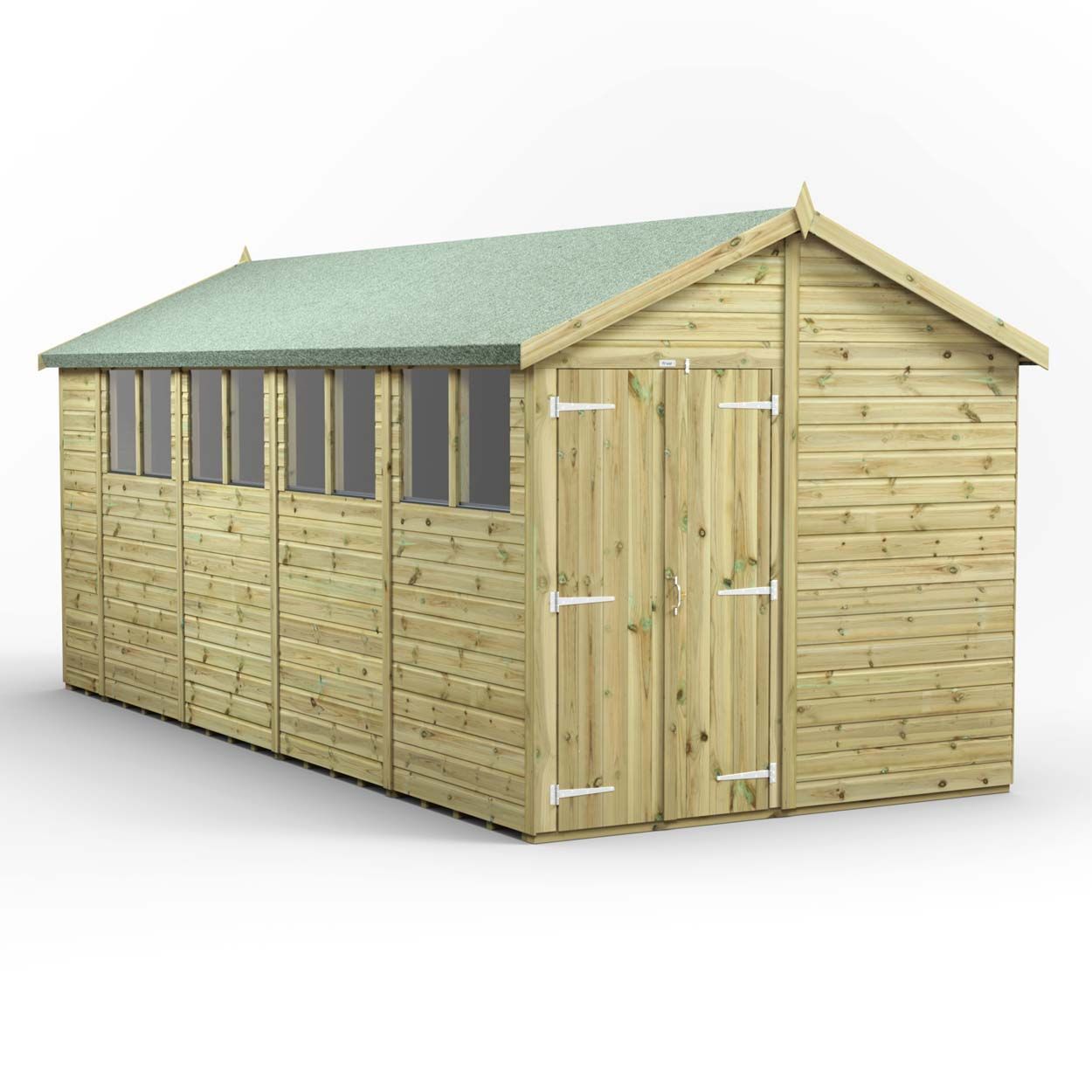 Powersheds Prem Apex GDN Shed 18ftx8ft DD