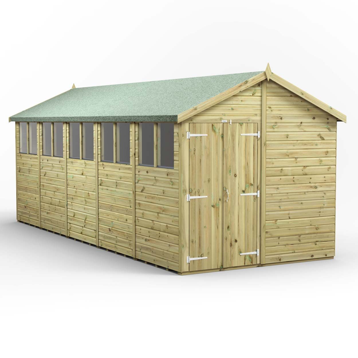 Powersheds Prem Apex GDN Shed 20ftx8ft DD