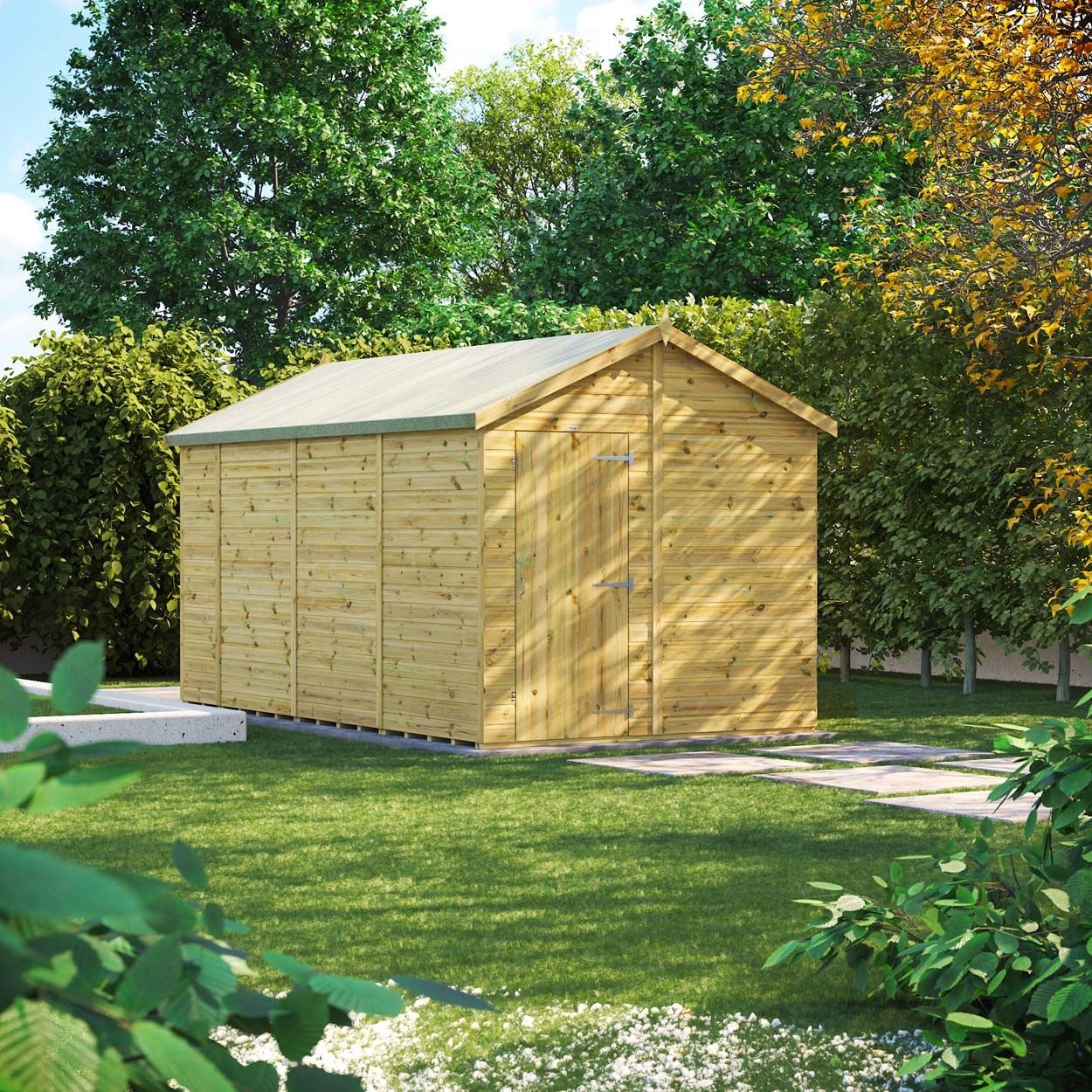 Powersheds Prem Apex GDN Shed 14ftx8ft Wndless