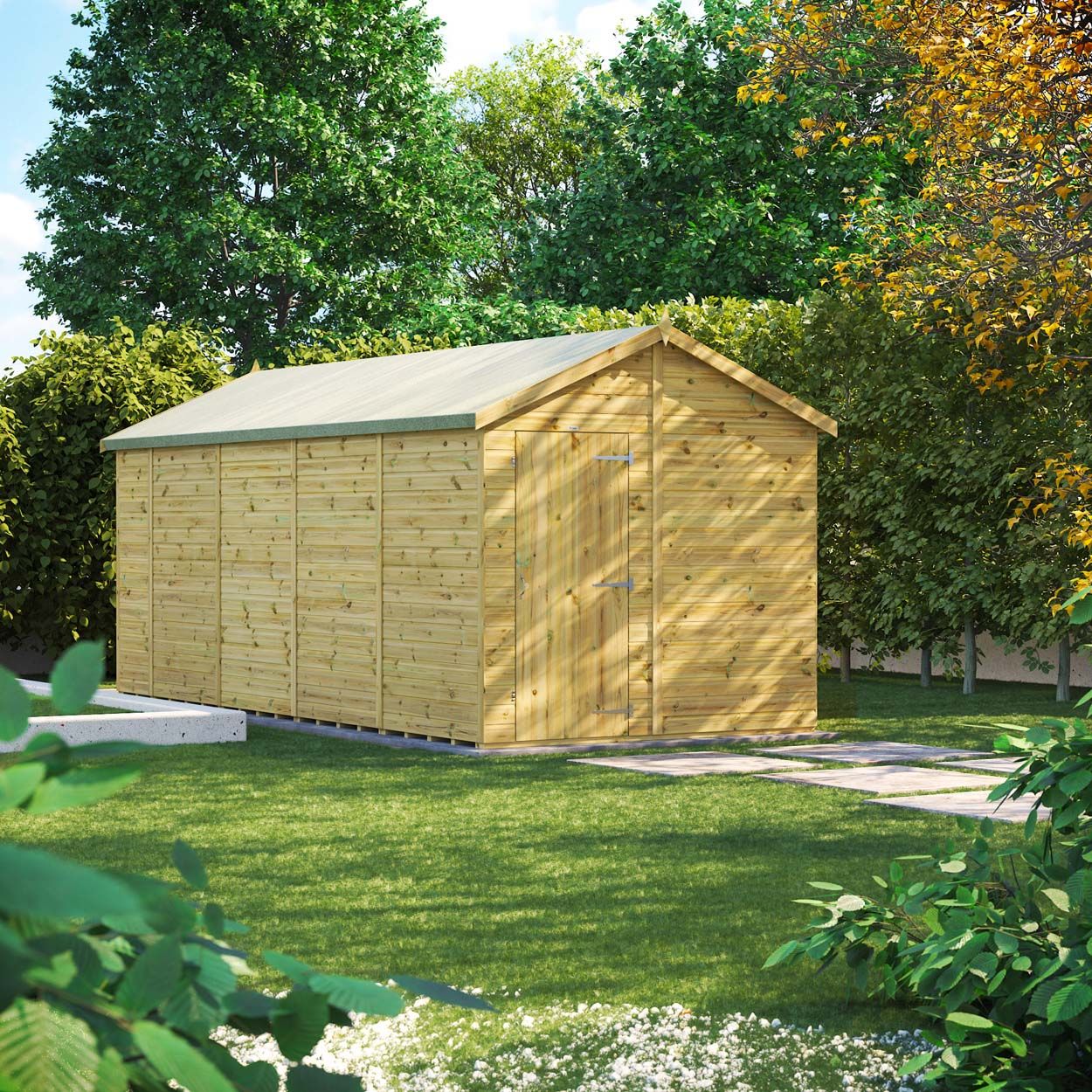 Powersheds Prem Apex GDN Shed 18ftx8ft Wndless