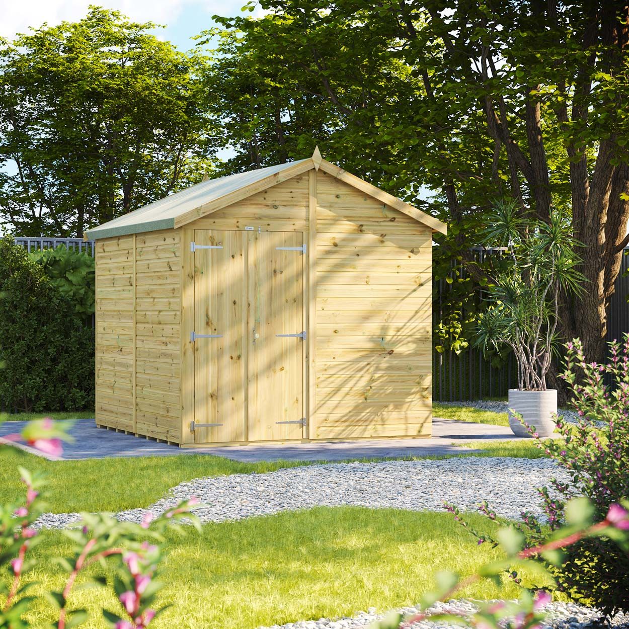 Powersheds Prem Apex GDN Shed 8ftx8ft Wndless DD
