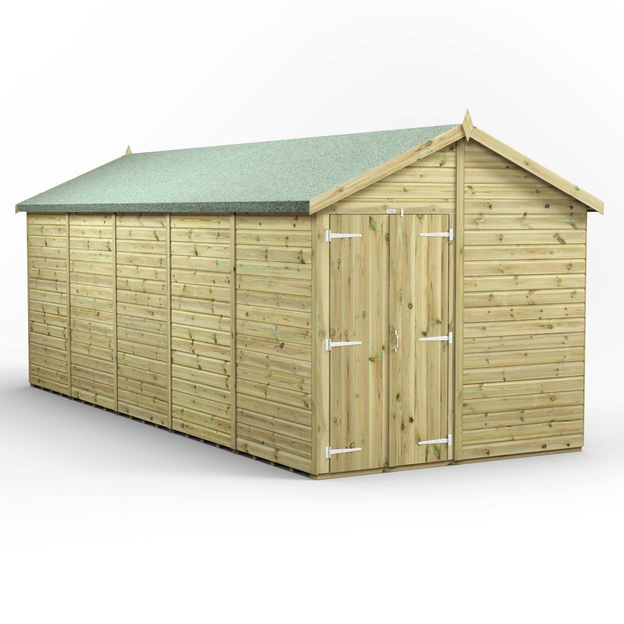 Powersheds Prem Apex GDN Shed 20ftx8ft Wndless DD