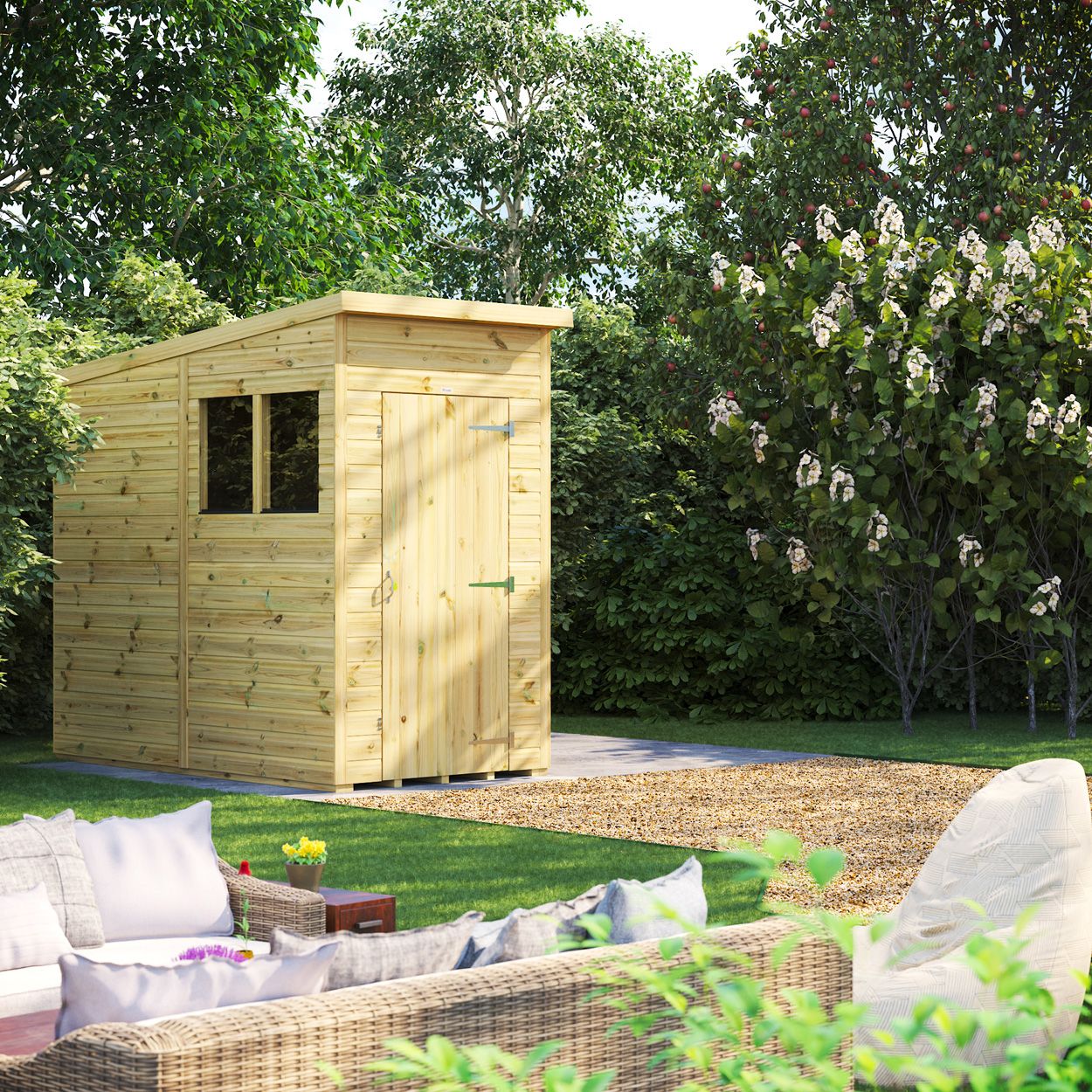 Powersheds Prem Pent GDN Shed 4ftx8ft