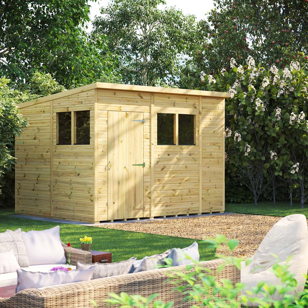 Powersheds Prem Pent GDN Shed 10ftx8ft