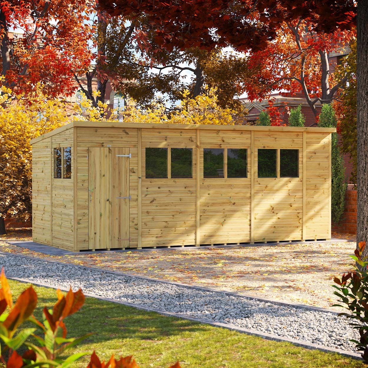 Powersheds Prem Pent GDN Shed 18ftx8ft