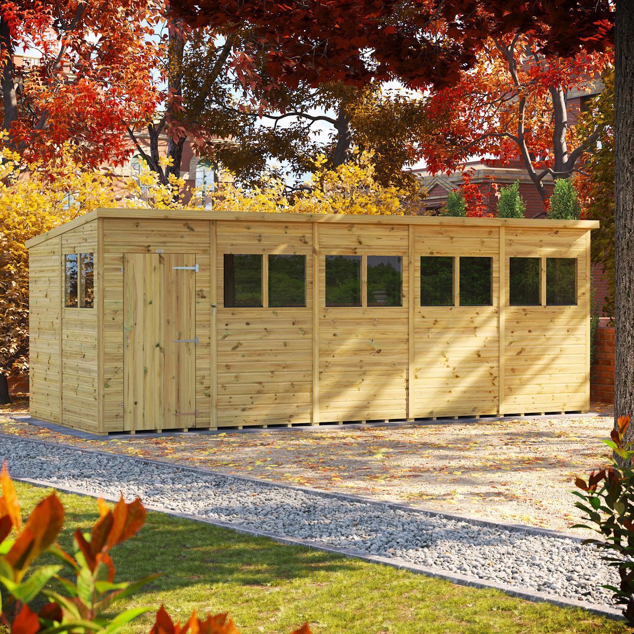 Powersheds Prem Pent GDN Shed 20ftx8ft