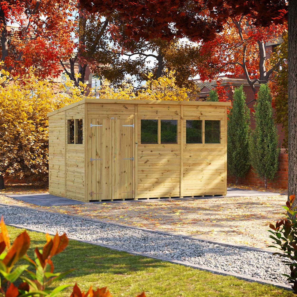 Powersheds Prem Pent GDN Shed 12ftx8ft DD