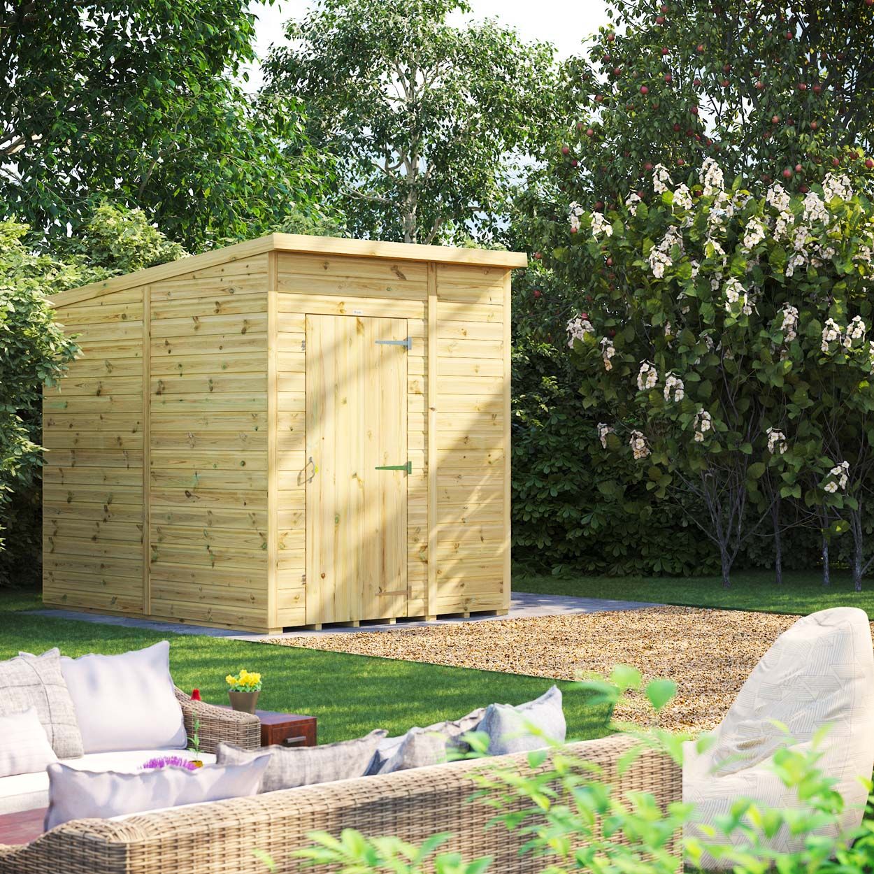 Powersheds Prem Pent GDN Shed 6ftx8ft Wndless