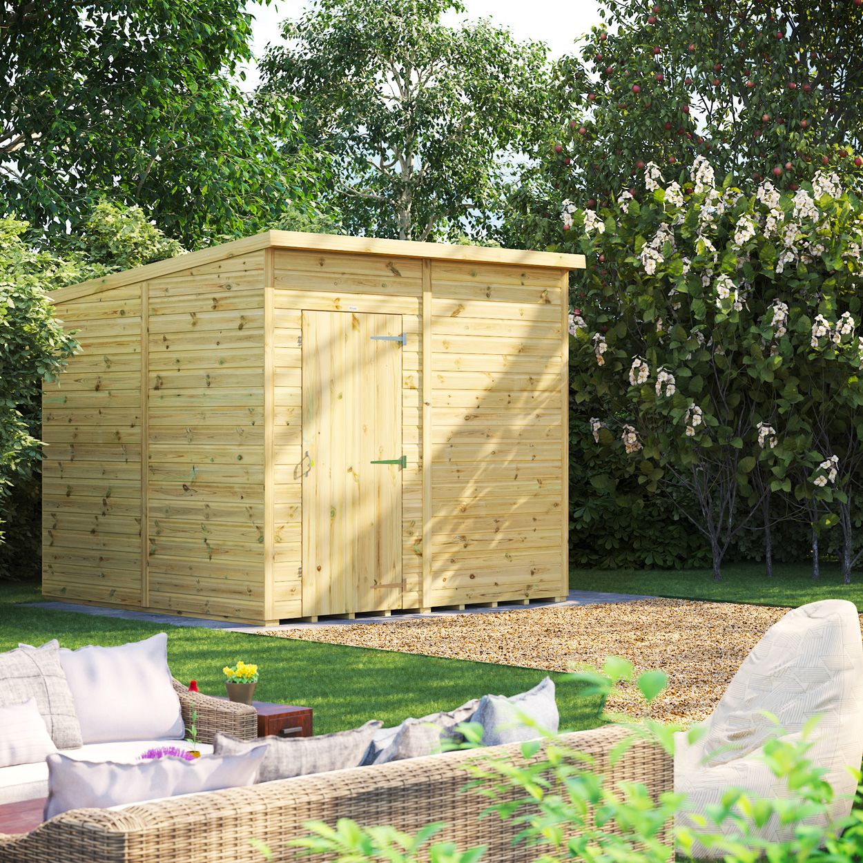Powersheds Prem Pent GDN Shed 8ftx8ft Wndless