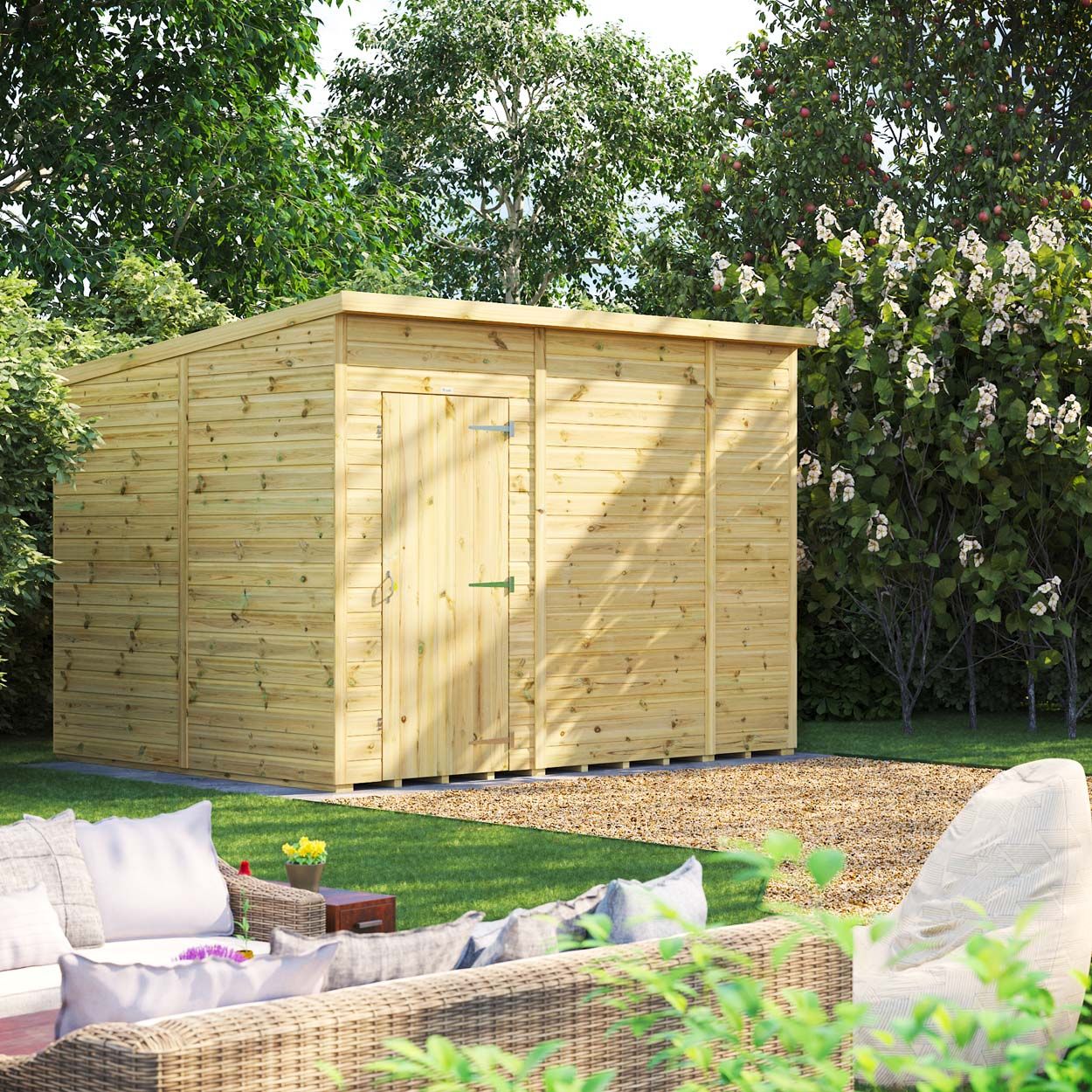Powersheds Prem Pent GDN Shed 10ftx8ft Wndless
