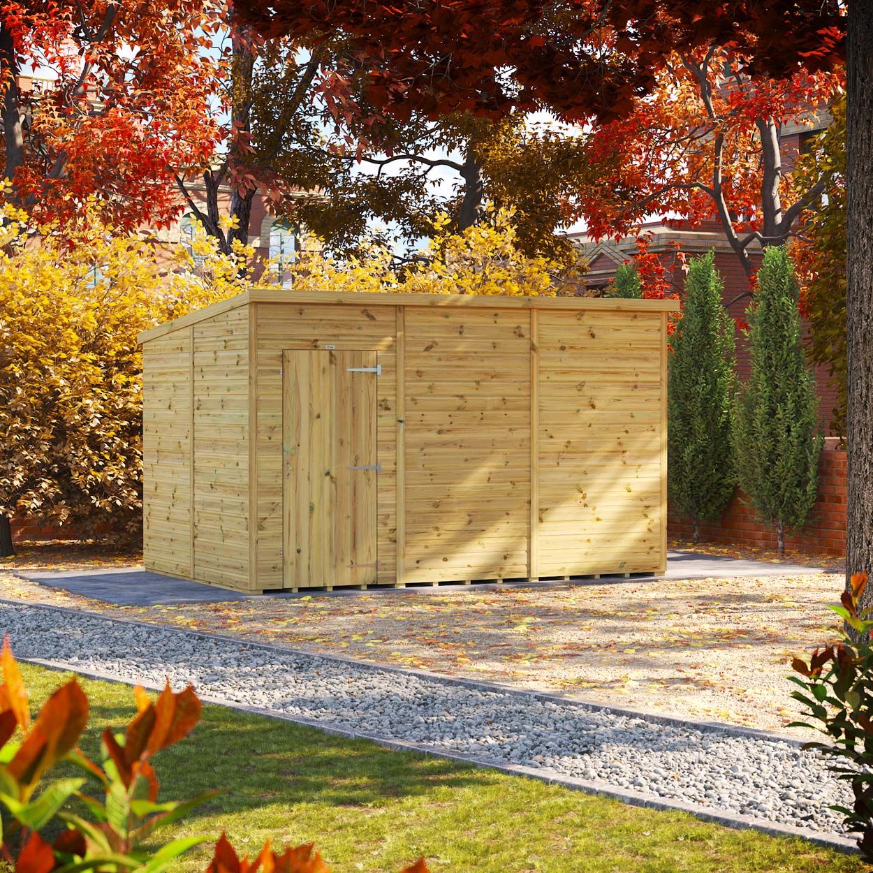 Powersheds Prem Pent GDN Shed 12ftx8ft Wndless