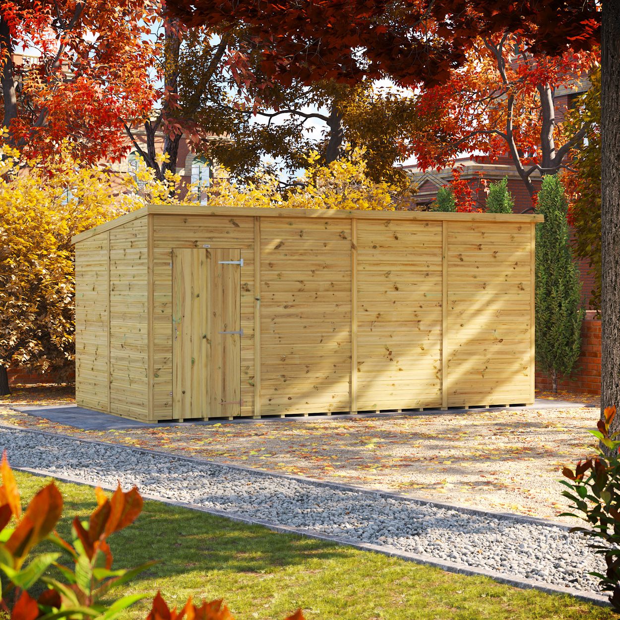 Powersheds Prem Pent GDN Shed 16ftx8ft Wndless