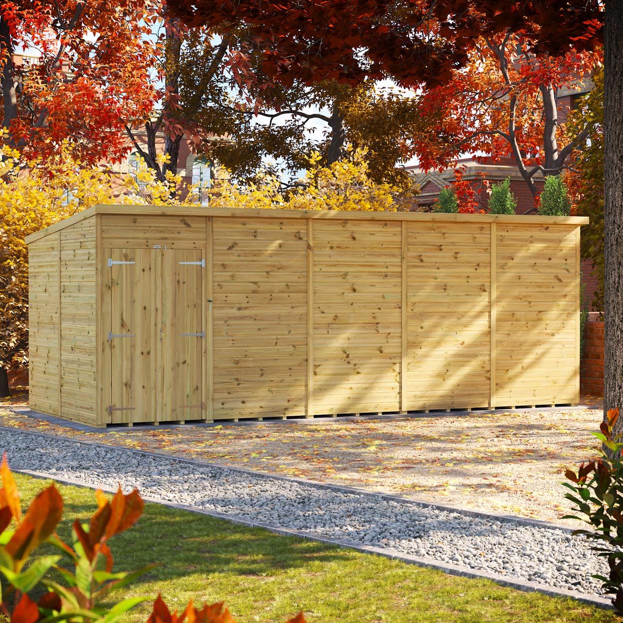 Powersheds Prem Pent GDN Shed 20ftx8ft Wndless DD