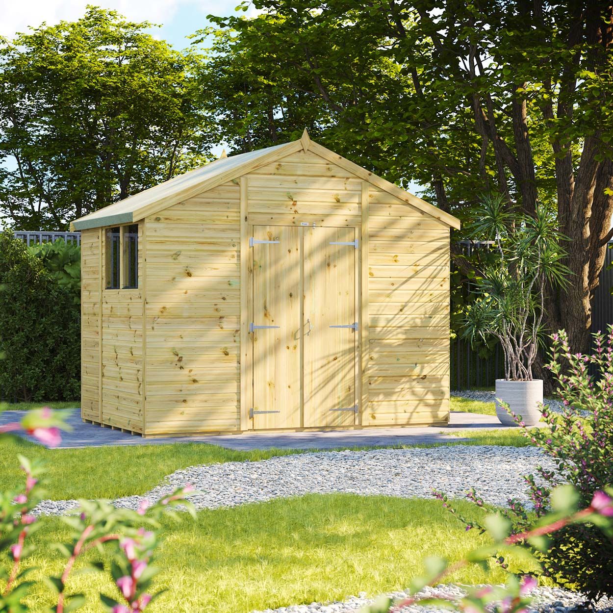 Powersheds Prem Apex GDN Shed 6ftx10ft DD