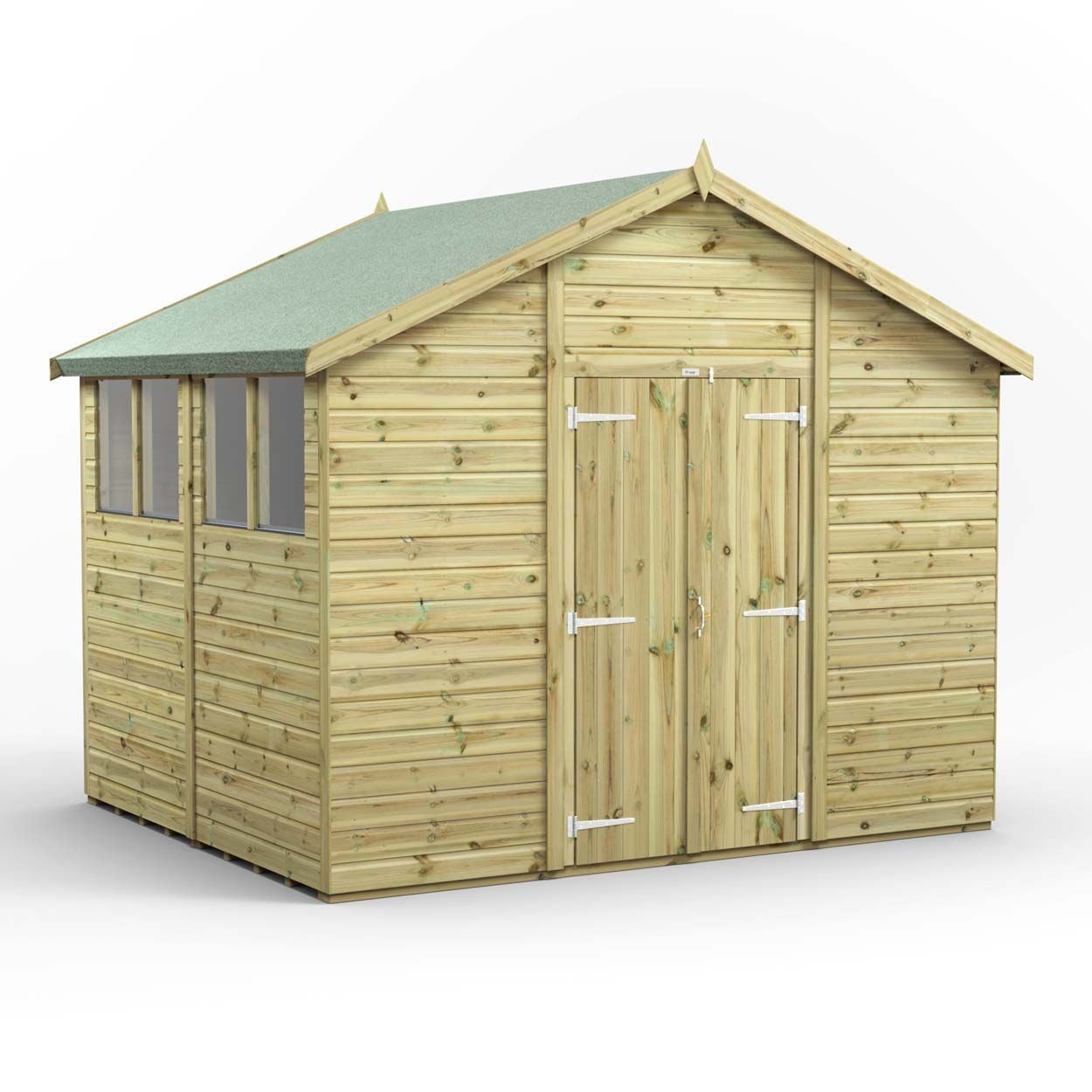 Powersheds Prem Apex GDN Shed 8ftx10ft DD
