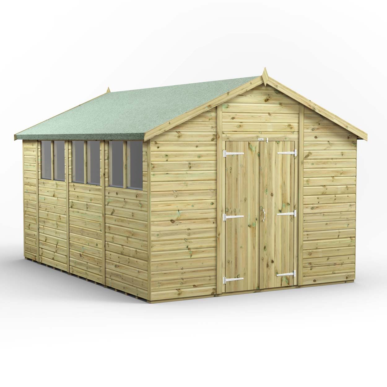 Powersheds Prem Apex GDN Shed 14ftx10ft DD
